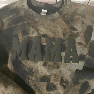 New Mama grey/black tie dye sweatshirt. Unisex L